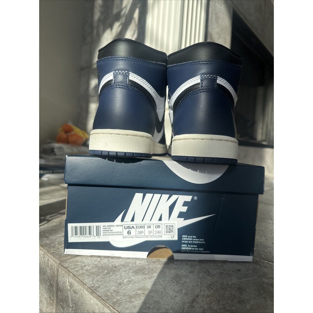 Air Jordan 1 Retro High OG Midnight Navy/Black-White-Sail DZ5485-401 Size 6 Men - Picture 2 of 9